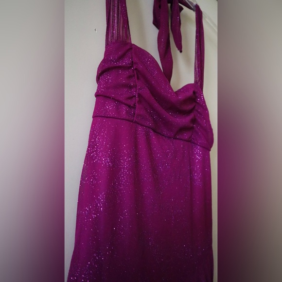 Speechless Sparkly Raspberry Dress Midi Cocktail Party Prom - Picture 5 of 11